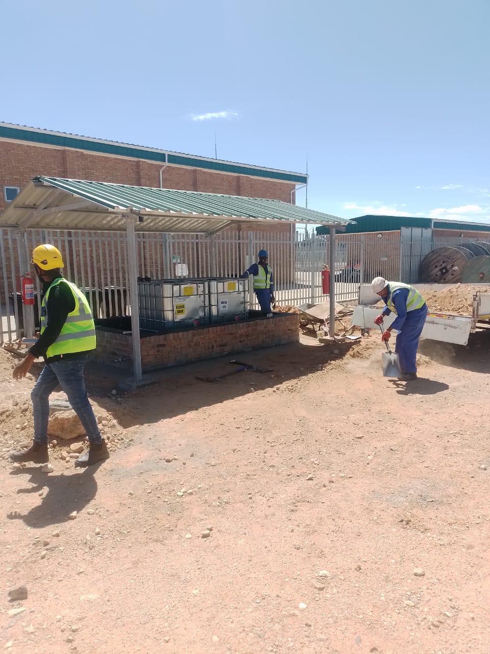 Bund wall construction, wind farm — project photo