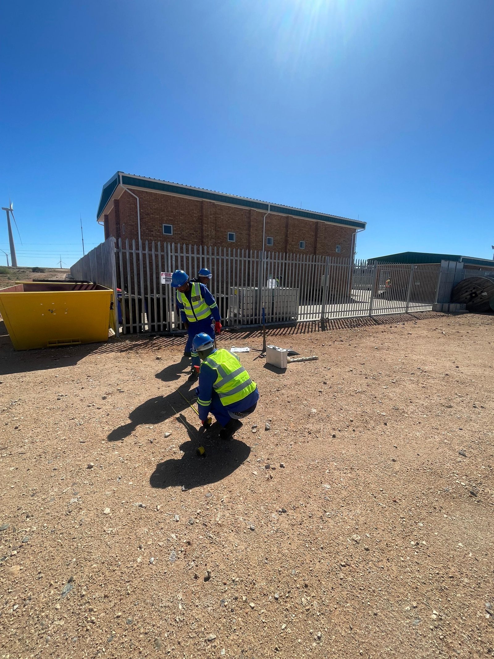 Bund wall setting out, wind farm — project photo